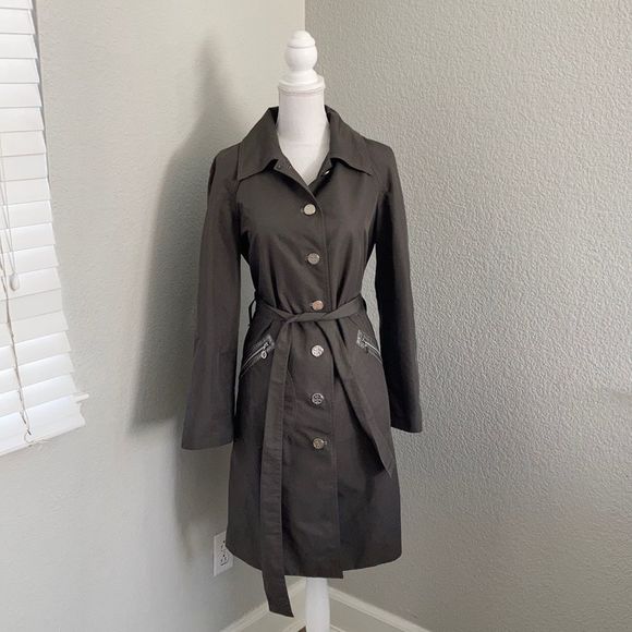 Tory Burch Gray Lightweight Trench Coat